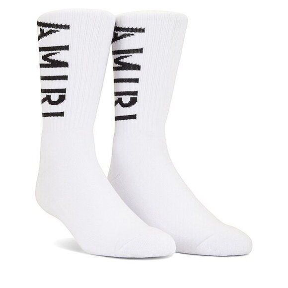 Amiri Military Stencil LOGO Crew Ribbed Socks Size 43-44 ( Size 10-11) - Picture 2 of 4
